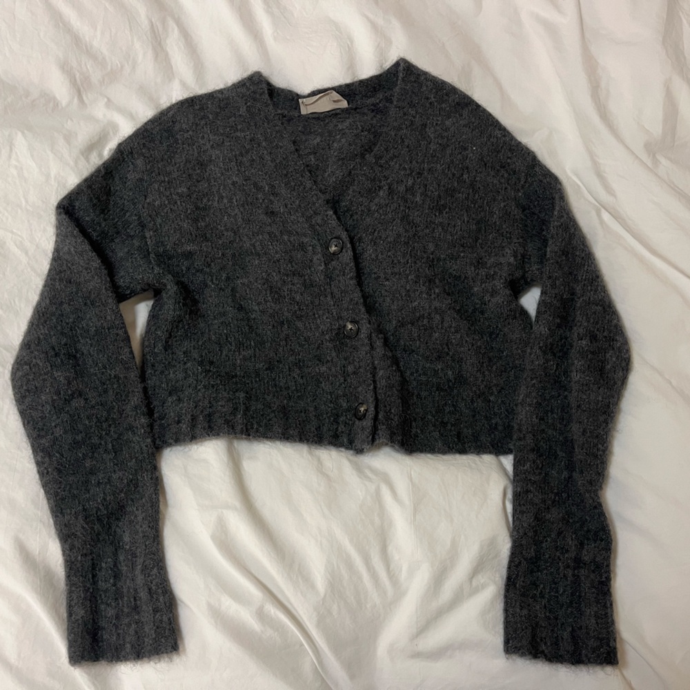 Everlane Women's Charcoal Cardigan Sweater